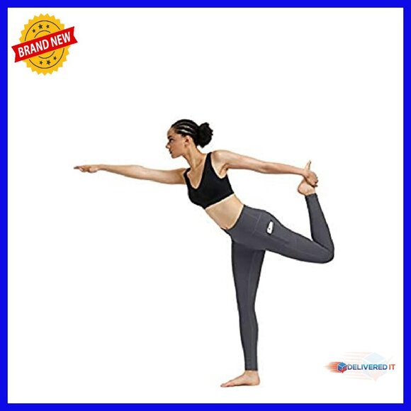 High Waist Yoga Pants with Pockets, Tummy Control Workout Leggings - Picture 6 of 7